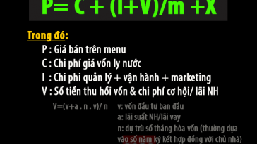 định giá bán lẻ cho quán trà sữa quán ăn